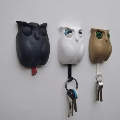 2 Chouette magique - Porte-clés mural