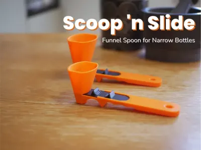 2 Cuillère entonnoir Scoop 'n Slide pour flacons étroits